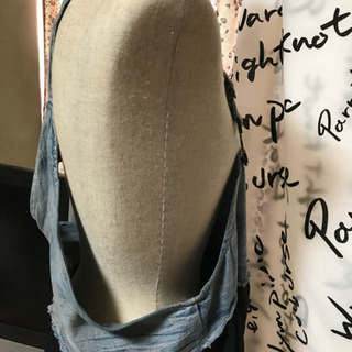 デニム＆シフォンロングスカートの画像