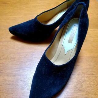 snidel 黒ベロアハイヒール　25.5cm
