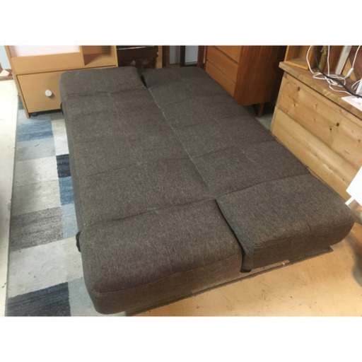ソファーベッド　茶色