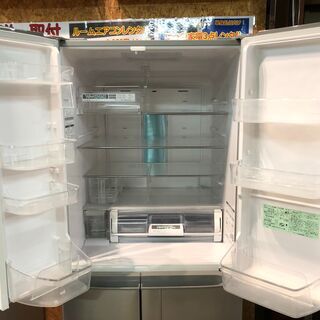 動作保証60日付】HITACHI 2010年 R-SF52AM 520L 6ドア冷凍冷蔵庫 真空