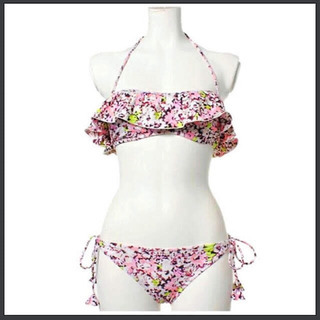 【値下げ】snidel バンドゥビキニ 小花柄 ピンクの画像