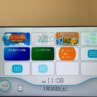 wii本体+ソフト3点+マリオカート用ハンドル2点