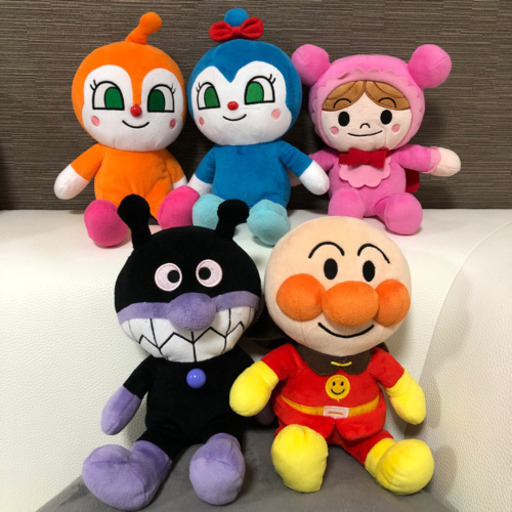 美品♡アンパンマン　ふわりんスマイルぬいぐるみ　5体セット