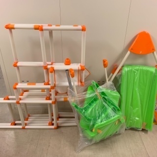 ジャングルジム　すべり台　おりたたみロングスロープキッズパークSP