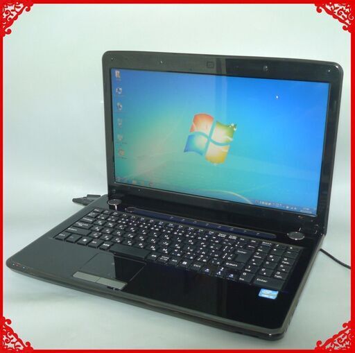 送料無料 一台限定 中古動作良品 15.6型 Prime ノートパソコン 第2世代Core i3 4GB 320GB DVDRW 無線 Windows7 LibreOffice ブラック