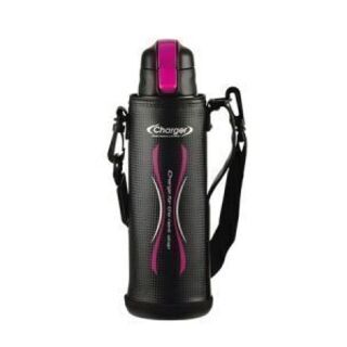 【新品・未使用】パール金属/NEWエナジーチャージャー/ダイレクトボトル/HB-3063/1100ml/ピンク×ブラック/水筒/スポーツ/ステンレスボトル/ポーチ付/の画像