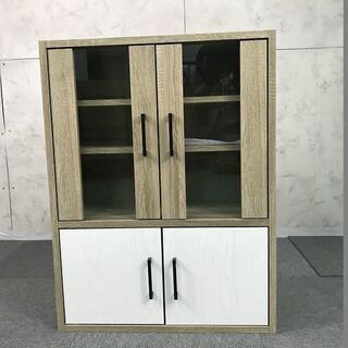 【お渡し先が決まりました】【新品】食器棚ロータイプ【訳あり品】