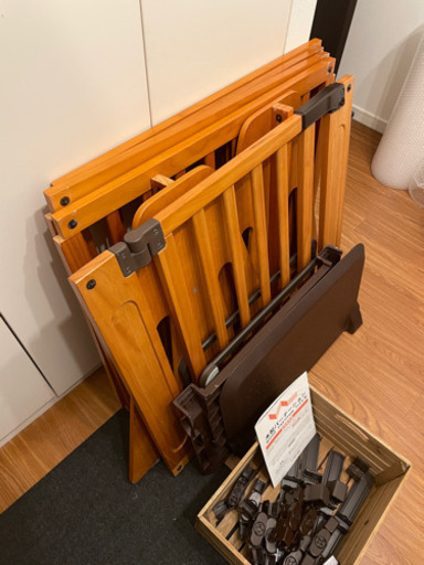 ベビーサークル　ベビーゲート　木製　パーティション　FLEX400-W ブラウン