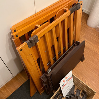 ベビーサークル ベビーゲート 木製 パーティション FLEX400-W ブラウン