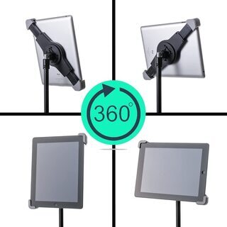 【未使用】折りたたみ式のiPad他PCタブレットスタンド。ベッドサイドに置いて就寝前の映画鑑賞に。キッチンに置いてレシピのチェックに。店頭やオフィスの窓口に置いてデジタル掲示板としても。の画像