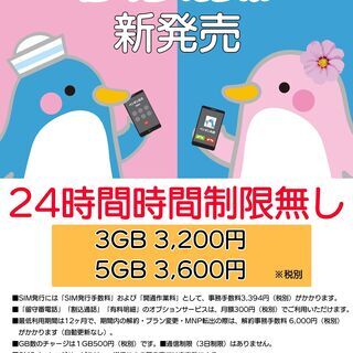 ２４時間かけ放題　制限なし 格安SIM２月１日より販売