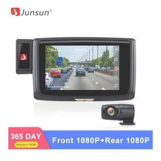 junsun 1080p 広角　ドライブレコーダー リアカメラ付