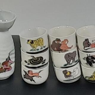 【差し上げます】七福神 徳利　十二支 お猪口【美品】セット  熱燗にの画像