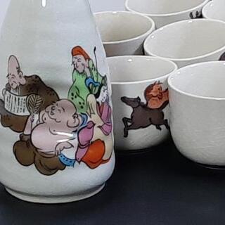 【差し上げます】七福神 徳利　十二支 お猪口【美品】セット  熱燗にの画像