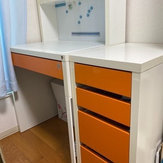 IKEA学習机75×50×高さ118（キャビネット35×50×高...