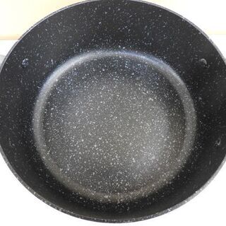 IH対応 マーブルWコーティング ガラス蓋付 両手鍋 20cm 未使用保管品の画像