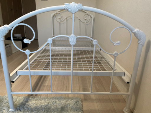 ①【美品】アイアンベッド　ジングルベッド  お姫様ベッド