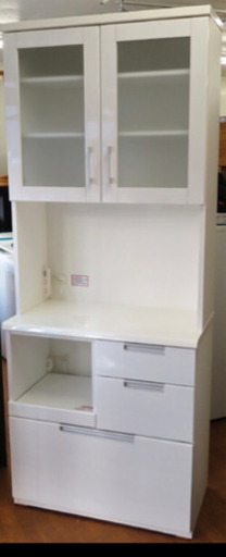 【ニトリ　美品】キッチンボード／食器棚／80㎝幅ホワイト