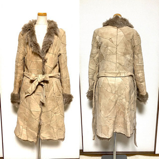 カジュアルなムートンコート　本物毛皮の画像