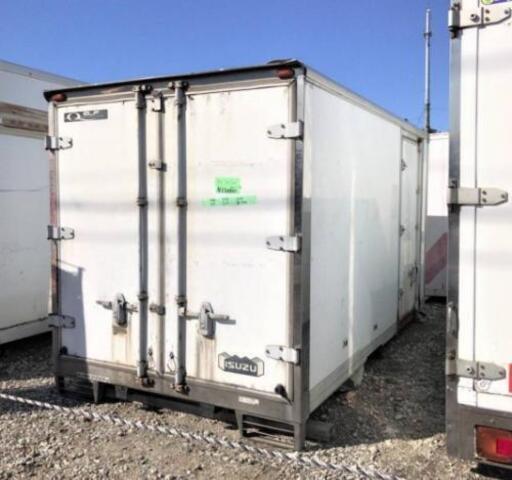 【横扉付き】【床はステンレス】【3t車でも配送可】保冷コンテナ 長さ約375cm×幅186cm×高さ210cmくらい 匝瑳市発 配送可 No.30120