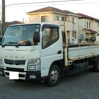 H25　キャンター4WDロング平全低床　車検3/8　AT R3年...