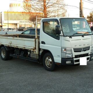 H25　キャンター4WDロング平全低床　車検3/8　AT R3年自動車税込　15211の画像