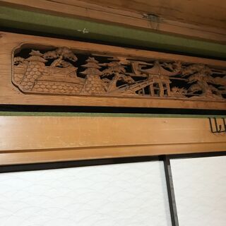 仏教美術 木彫 欄間 168cm 細密彫 神社仏閣 鷹 松 高級