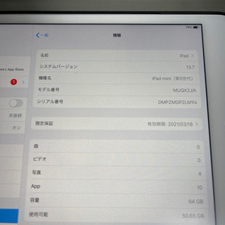 iPad mini 第5世代 64GB WiFiモデルの画像