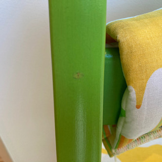 STOKKE TRIPP TRAPPキッズチェアライム＋ベビーセット＋クッションの画像