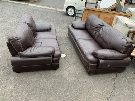 ニトリ ヴィンテージブラウン ソファ2点セット ? しげん屋