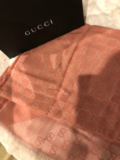 ♥️美品♥️GUCCI正規品マフラー箱付✨ピンクベージュ♥️