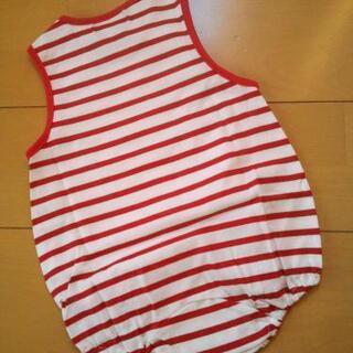 新品袖無コンビオール70赤ストライプ☆ベビーグンゼGUNZEコムサの画像