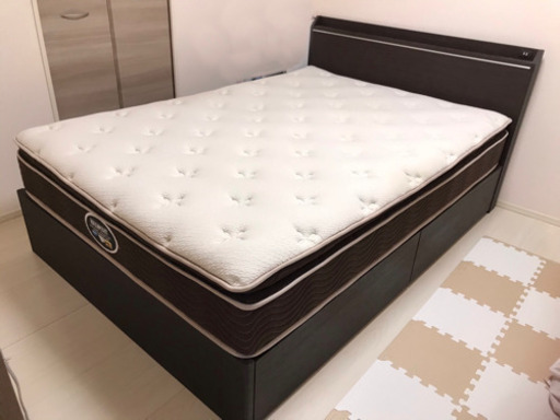 【取引中】ニトリ　深型引き出し付きダブルベッド&ポケットコイルマットレス