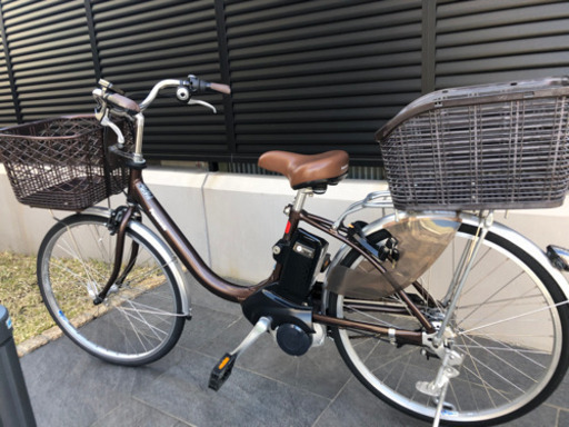【お買得品 中古電動自転車12ah】一年落ち ほぼ未使用❣パナソニック ビビL 茶色 かなり美品❣
