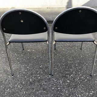 ★会議椅子★ スタッキングチェア 2脚セット 座面40cm角の画像