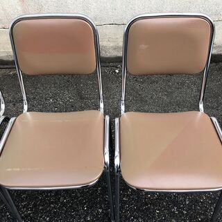 ★会議椅子★ スタッキングチェア LION JOIFA620 4脚セット 座面35cm角 全長約76cmの画像
