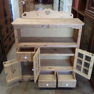 カントリー家具　パイン材キャビネット【愛品倶楽部柏店】の画像