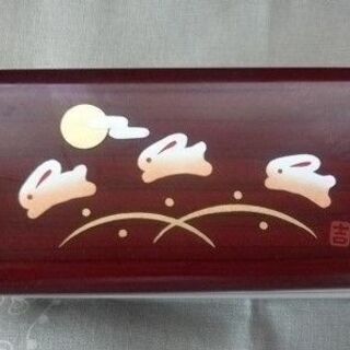 細長二段お弁当箱 うさぎ模様　国産(未使用）