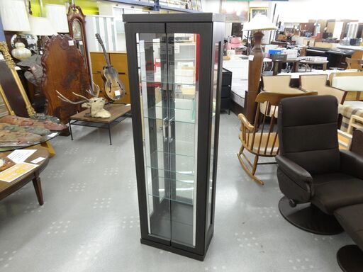 コレクションボード 飾り棚 ライト付き モノ市場半田店【131】