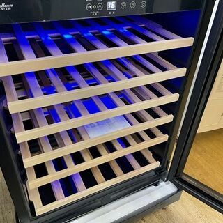 展示未使用品【 三ツ星貿易 】エクセレンス 1ドア ワインクーラー 51本収納 ワインセラー MLY-150　①の画像