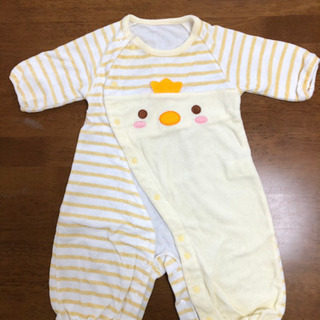 [お譲り先決定]パイル地カバーオール50-60cmひよこの画像