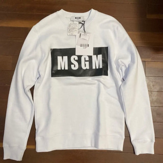 MSGM ブランド スウェット ロゴ入り 長袖 ホワイトの画像