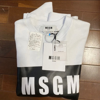 MSGM ブランド スウェット ロゴ入り 長袖 ホワイト