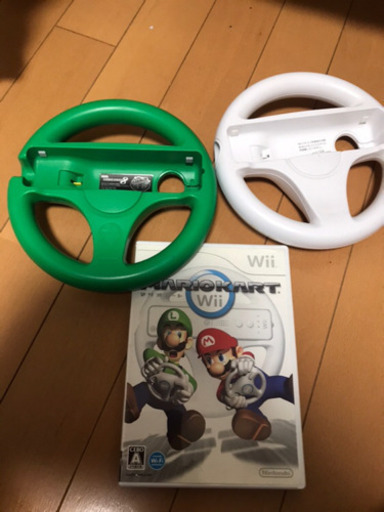 wii マリオカート　ハンドル二つ付き