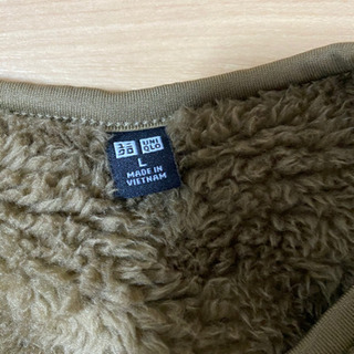 ユニクロ　ファーフリースプルオーバー　ブラウン　Ｌの画像