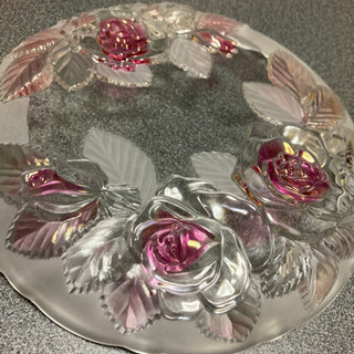 　ガラスの薔薇のお皿(お値下げ致しました)の画像