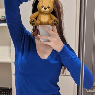 イタリア青いプルオーバー