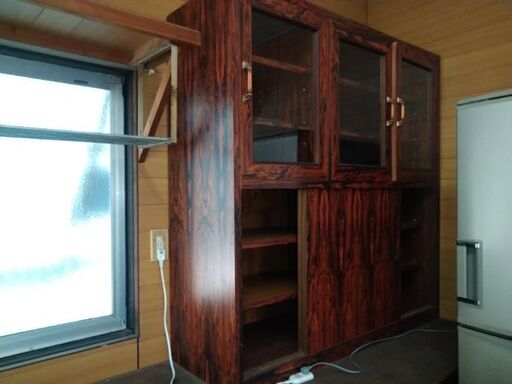 アンティーク　水屋　民芸調　食器棚　職人手作り