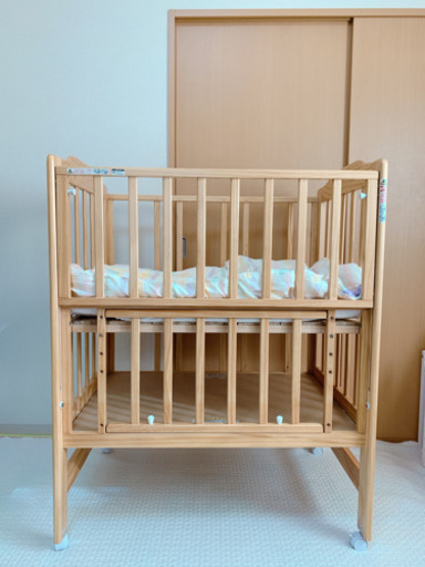 カトージハイタイプベビーベッド　たまひよ布団セット