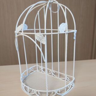 2/11〆あげます！鳥かごホワイト &フラミンゴ置物の画像